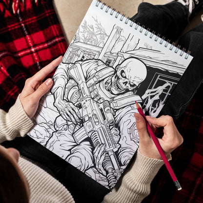 Zombie Apocalypse Spiral Bound Coloring Book, Unleash Your Artistic Talents in the Zombie Apocalypse Journey with 30 Charming Coloring Pages for Coloring Enthusiasts to Embrace the Gruesome and Tense Atmosphere of the Post-Apocalyptic Era