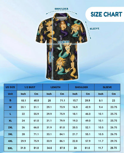 Mermaid Polo Shirt – Ocean Fantasy Print | Netecom