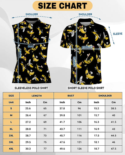Banana Pattern Sleeveless Polo Shirt for Women | Netecom