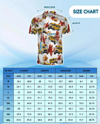 Yellow School Bus 3D Polo Shirt for Men – Summer Hawaiian | Netecom