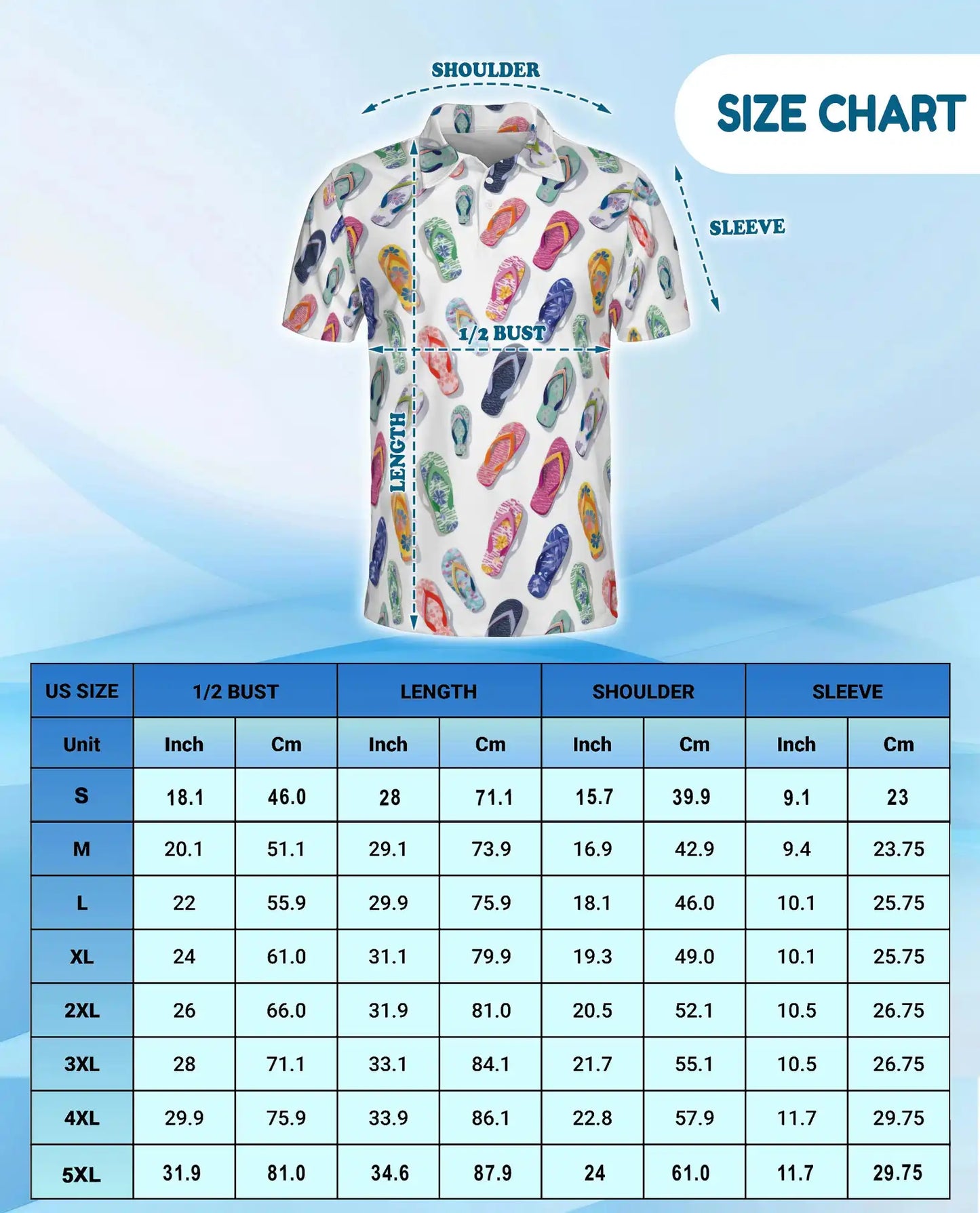 Colorful Flip-Flop Polo Shirt for Men – Summer Beach 3D Print | Netecom