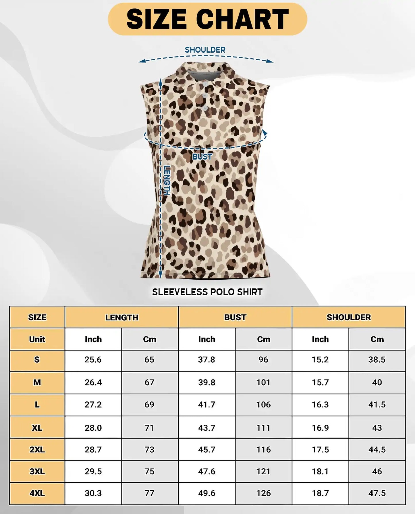 Brown Leopard Print Sleeveless Polo Shirt for Women | Netecom