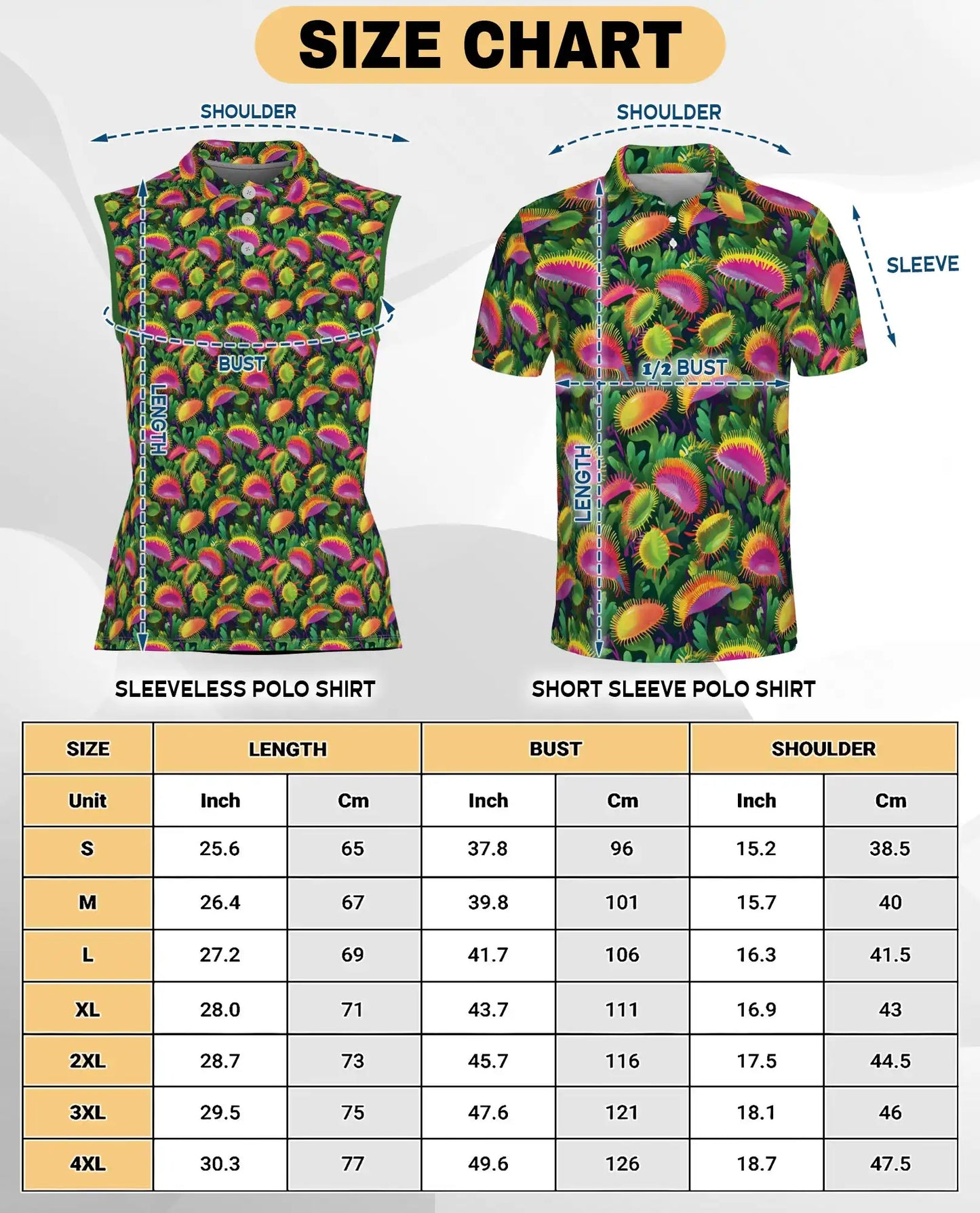 Venus Flytrap Sleeveless Polo Shirt for Women – Exotic Botanical Plant Style | Netecom