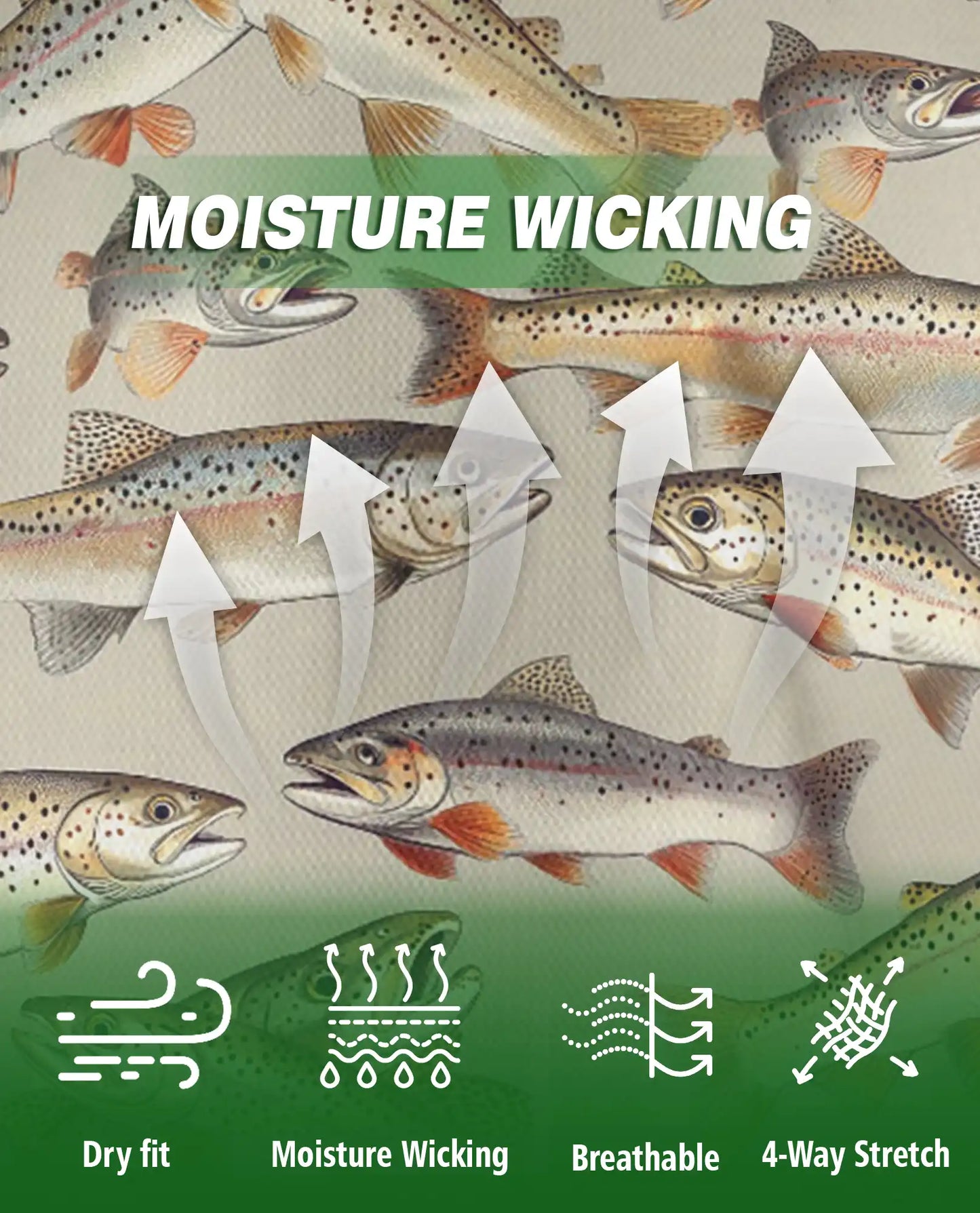 Trout Fishing Polo Shirt for Men- Print Freshwater Fish | Netecom