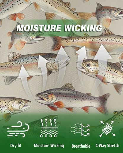 Trout Fishing Polo Shirt for Men- Print Freshwater Fish | Netecom
