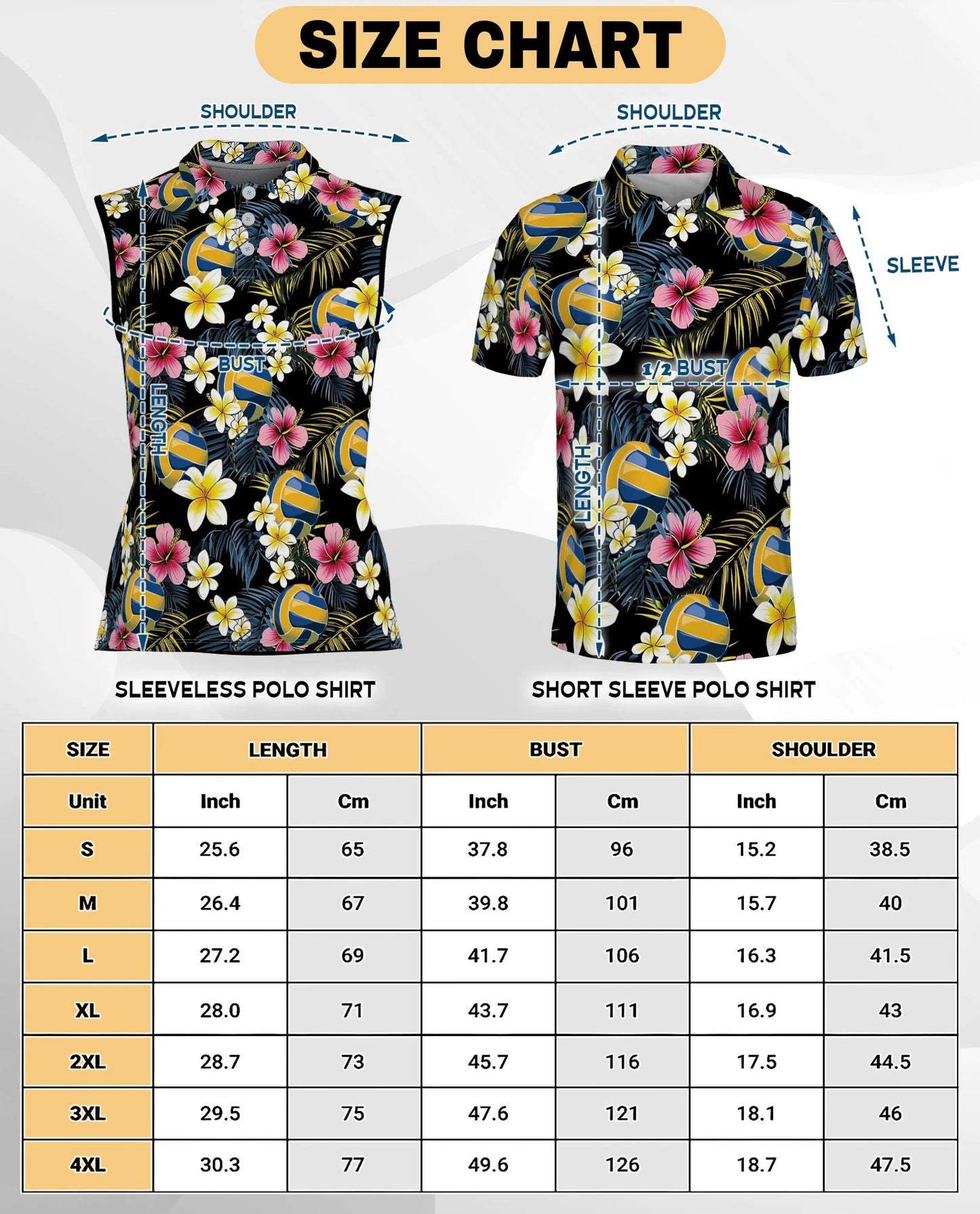 Volleyball Flower Sleeveless Polo Shirt for Women | Netecom