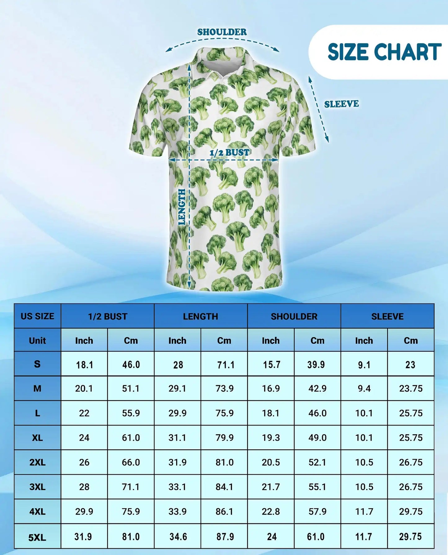 Broccoli Polo Shirt - Vegetable Lover Garden Harvest Botanical Design | Netecom