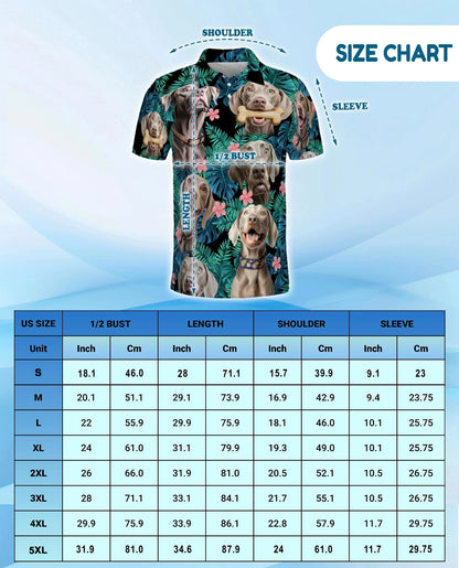 Weimaraner Tropical Pattern Polo Shirt for Men – Dog Lover Style | Netecom