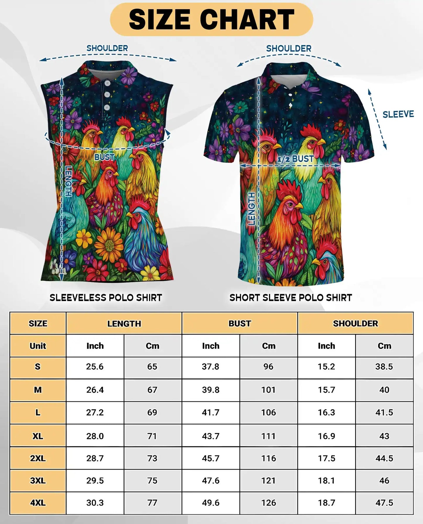Colorful Chicken Farm Summer Sleeveless Polo Shirt for Women  | Netecom