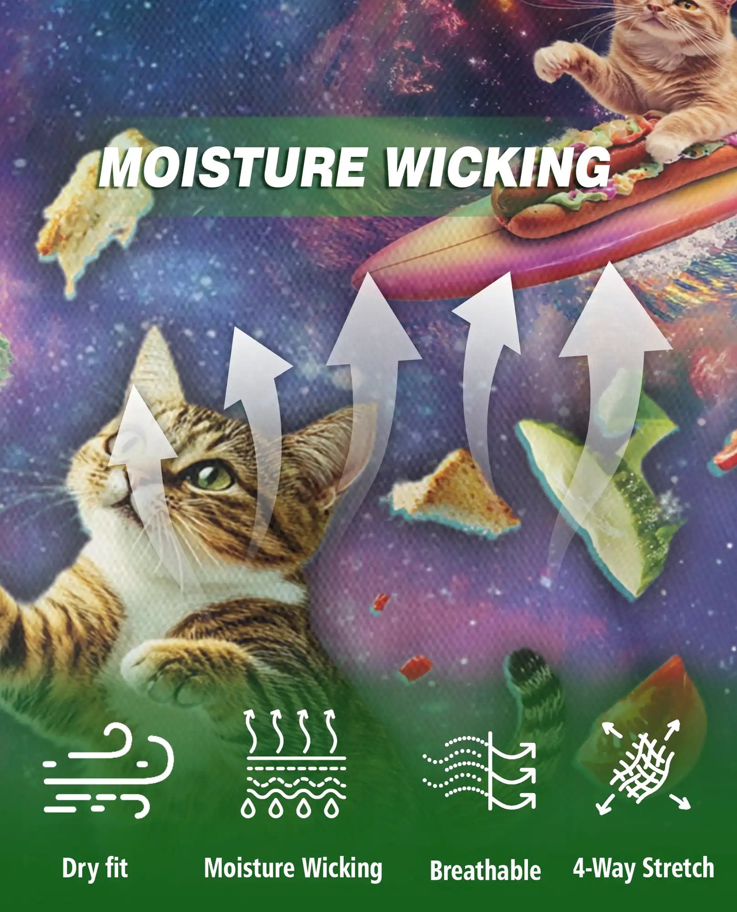 Space Cat Food 3D Polo Shirt for Men – Funny Cosmic Kitty Style | Netecom
