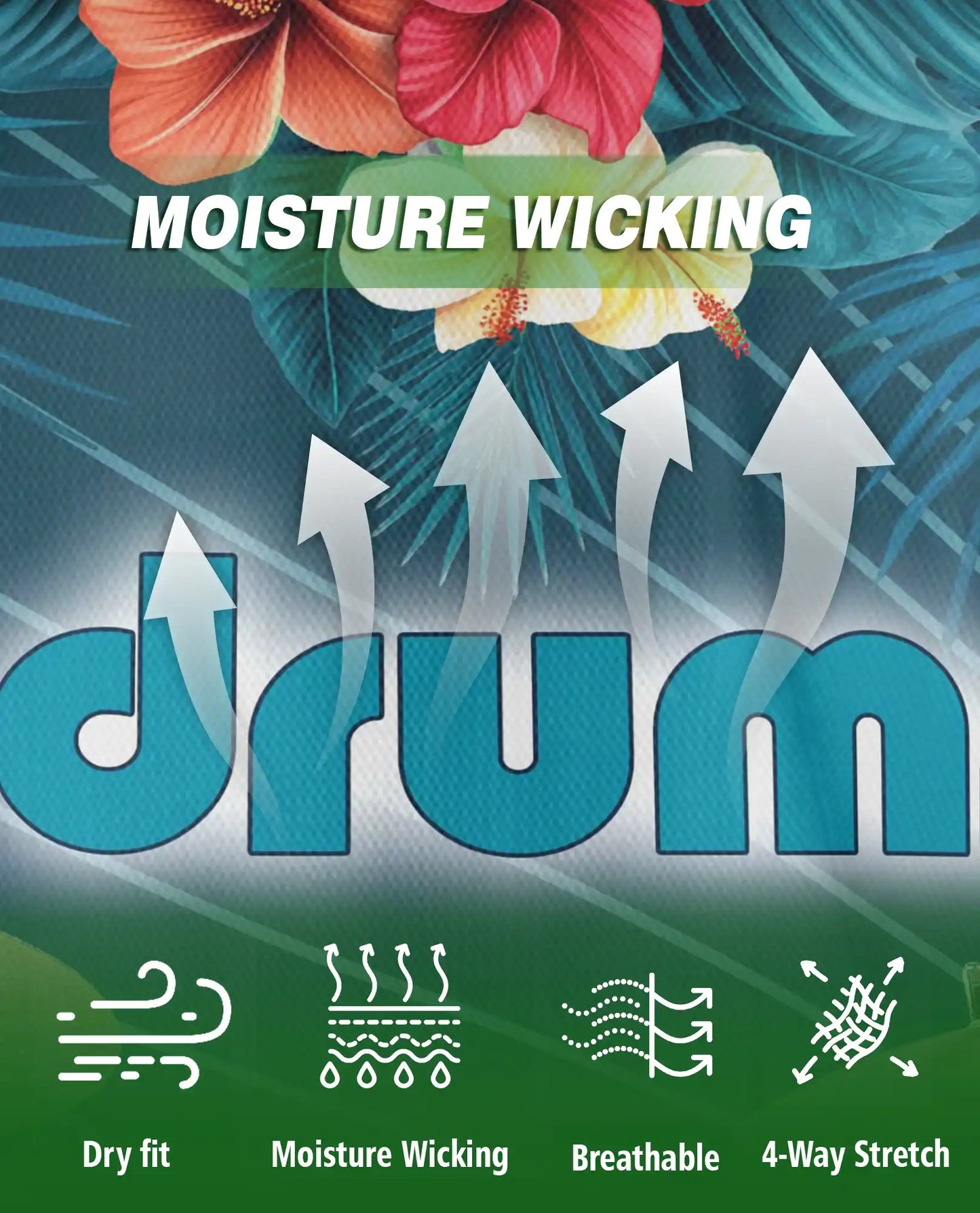 Drummer Polo Shirt – Tropical Drum Set Print | Netecom