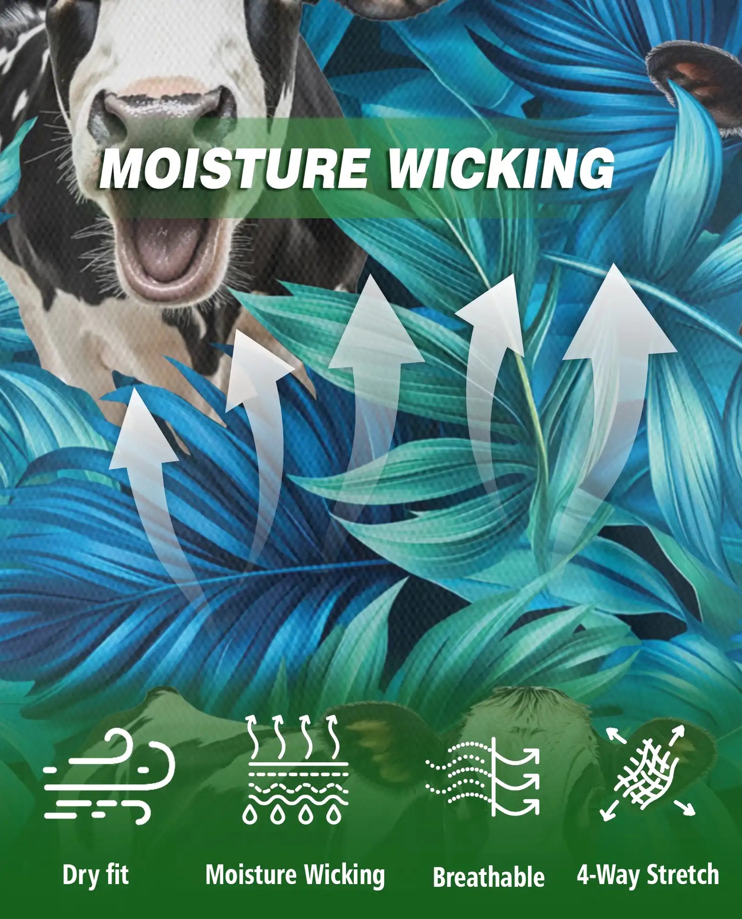 Cow Tropical Leaf 3D Polo Shirt for Men – Farm Animal Hawaiian Style | Netecom