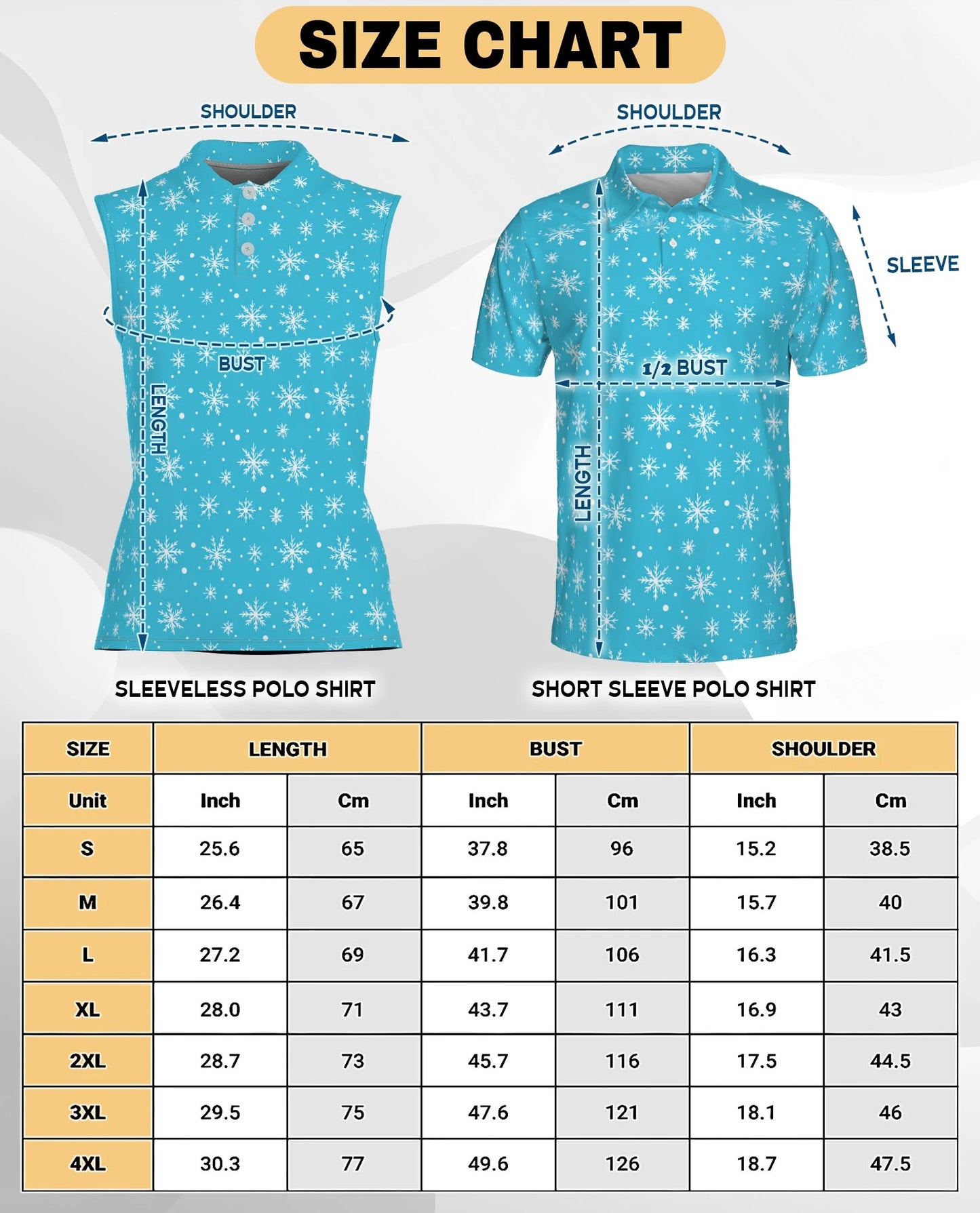 Snowflake Print Sleeveless Polo Shirt for Women | Netecom