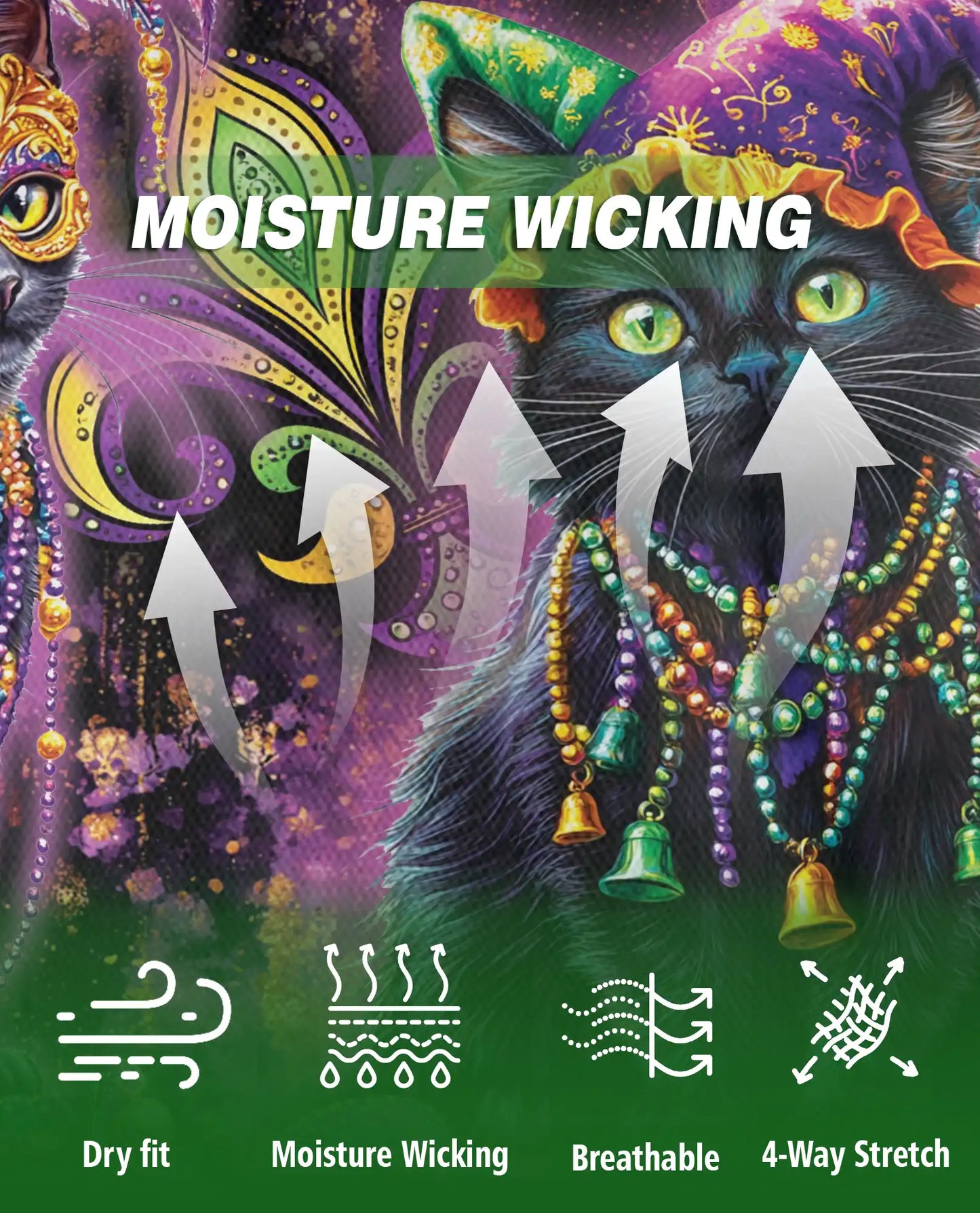 Mardi Gras Black Cat Polo Shirt | Netecom