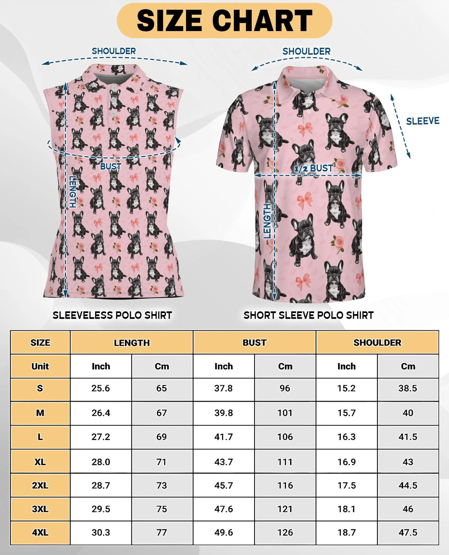 French Bulldog Sleeveless Polo Shirt for Women | Netecom