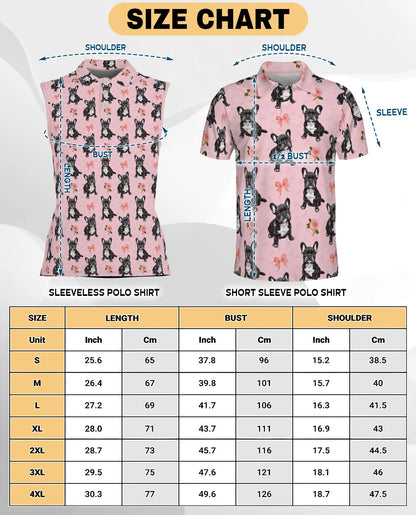French Bulldog Sleeveless Polo Shirt for Women | Netecom