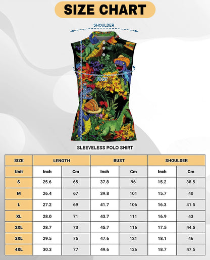 Taco T-Rex Sleeveless Polo Shirt for Women | Netecom