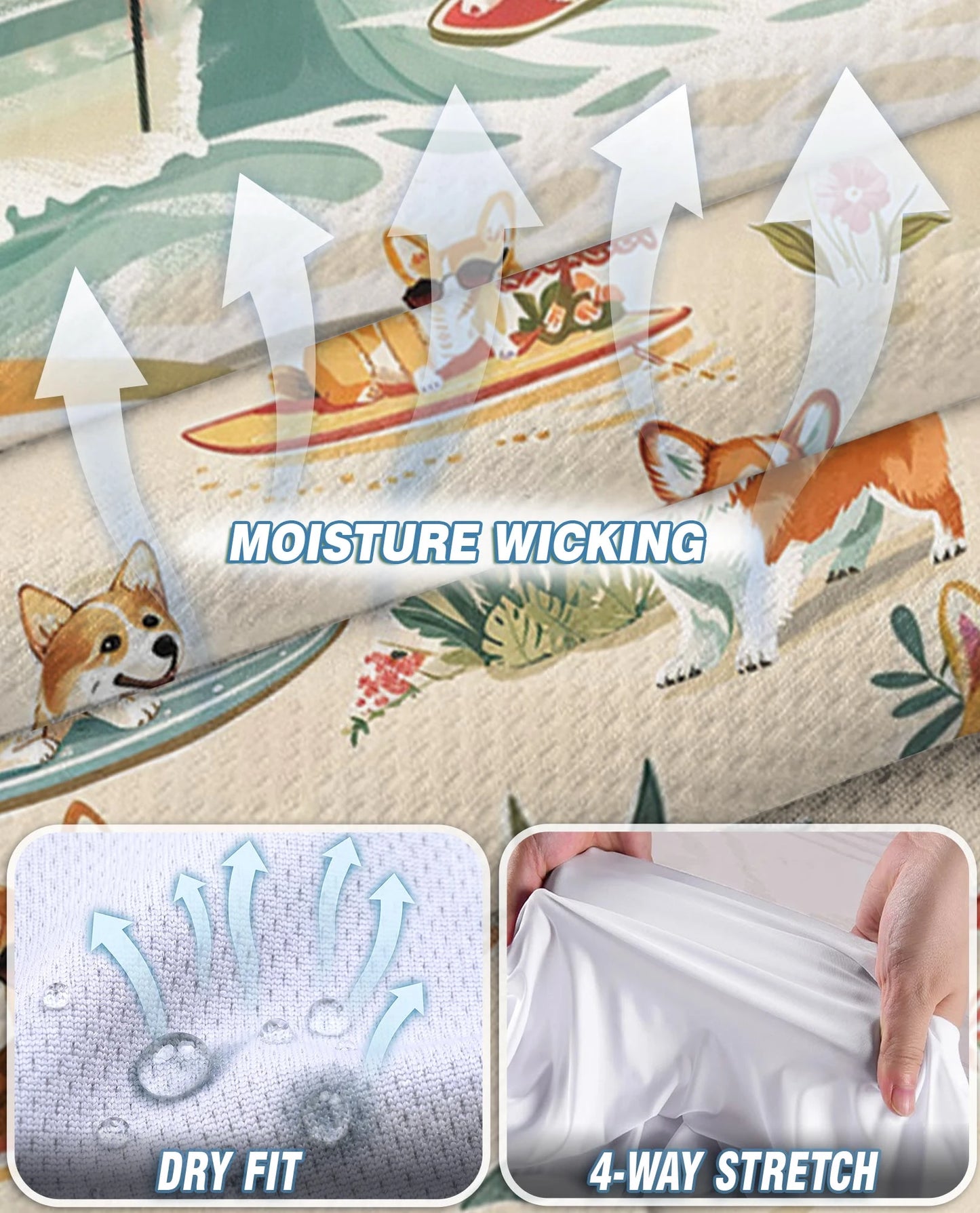 Corgi Summer Beach Sleeveless Polo Shirt for Women | Netecom
