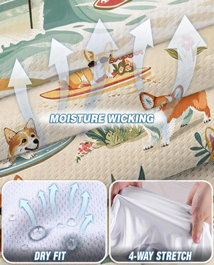 Corgi Summer Beach Sleeveless Polo Shirt for Women | Netecom