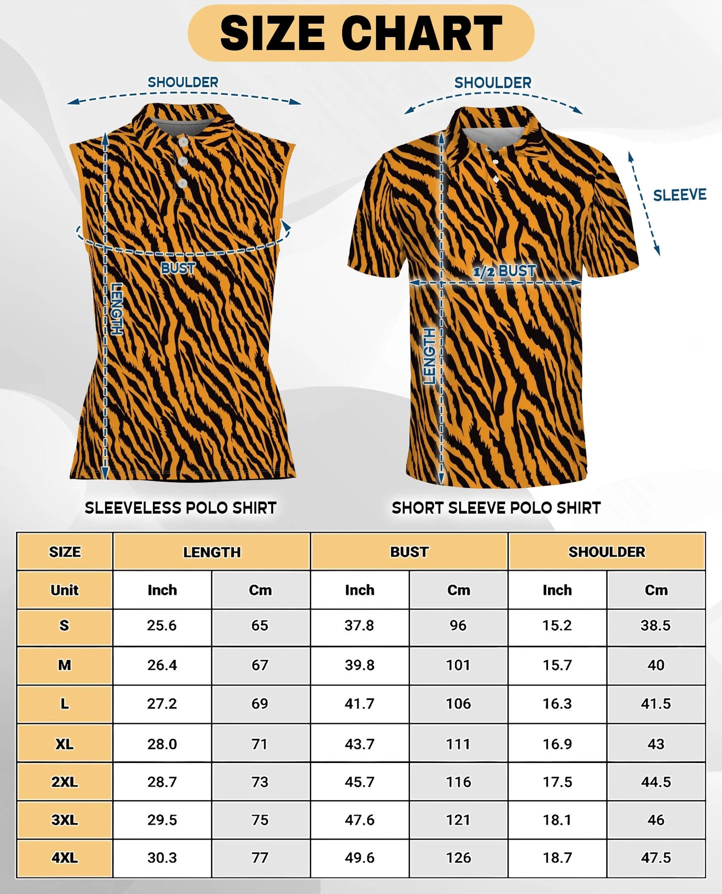 Tiger Print Sleeveless Polo Shirt for Women | Netecom