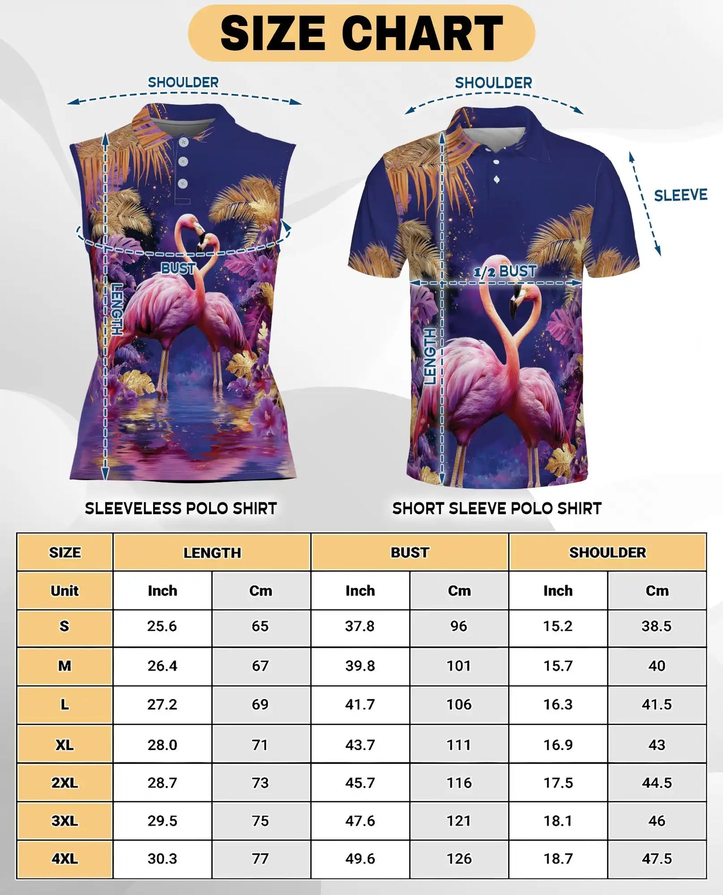 Tropical Pair of Pink Flamingos Sleeveless Polo Shirt for Women | Netecom