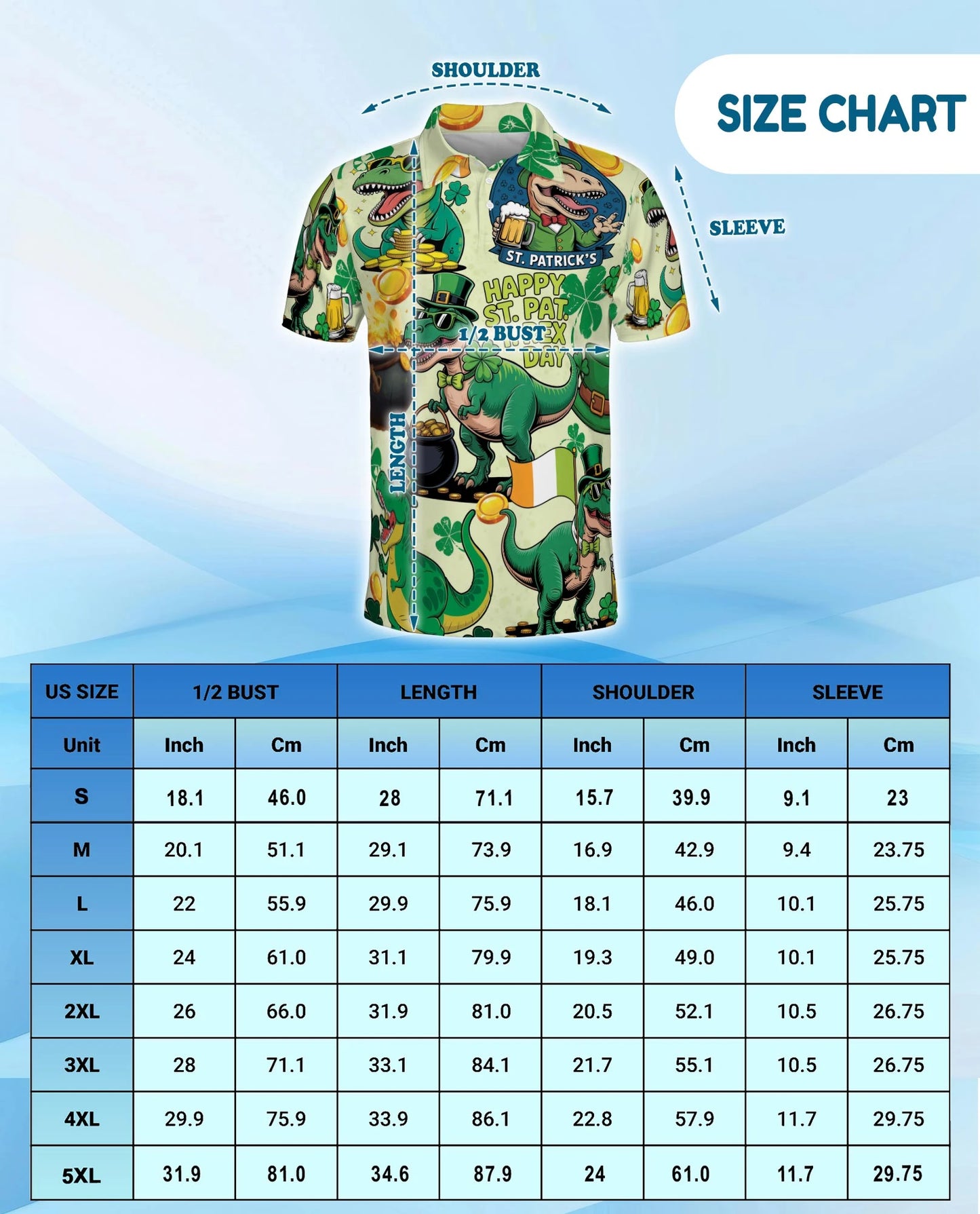 St. Patrick's Day Dinosaur Polo Shirt for Men – Funny Irish Holiday Style | Netecom