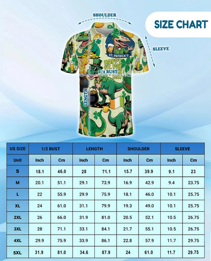 St. Patrick's Day Dinosaur Polo Shirt for Men – Funny Irish Holiday Style | Netecom