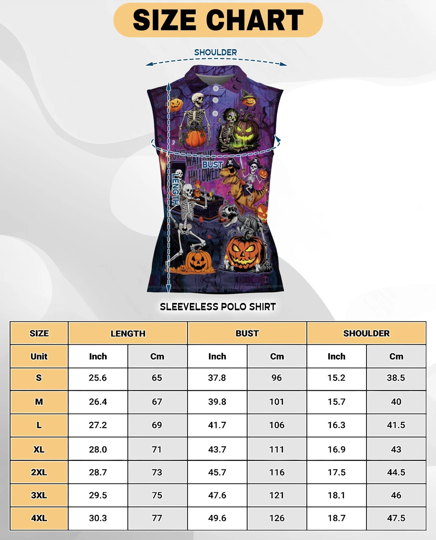 Skull Bones Sleeveless Polo Shirt for Women | Netecom