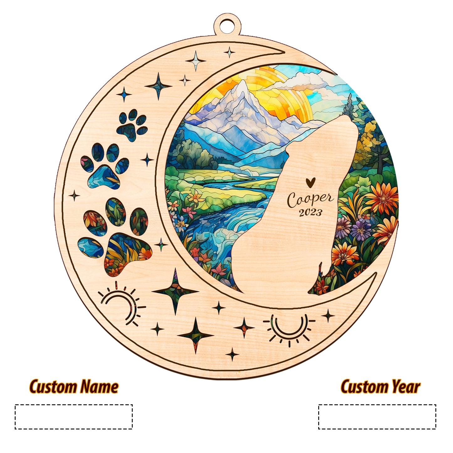 Netecom Guinea Pig Memorial Suncatcher, Personalized Guinea Pig Christmas Ornament with Name Date, Guinea Pig Death Sympathy Gift Pet Loss Sun Catchers, Bereavement Gifts for Loss of Guinea Pig Grief Gift
