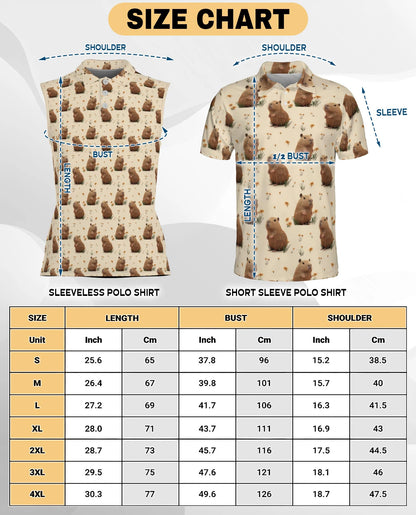 Capybara Pattern Sleeveless Polo Shirt for Women | Netecom