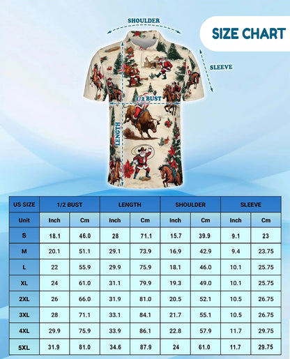 Cowboy Santa Polo Shirt – Western Christmas Print | Netecom