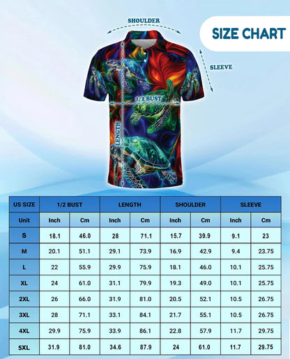 Vibrant Sea Turtle Polo Shirt for Men – Colorful Ocean Design | Netecom