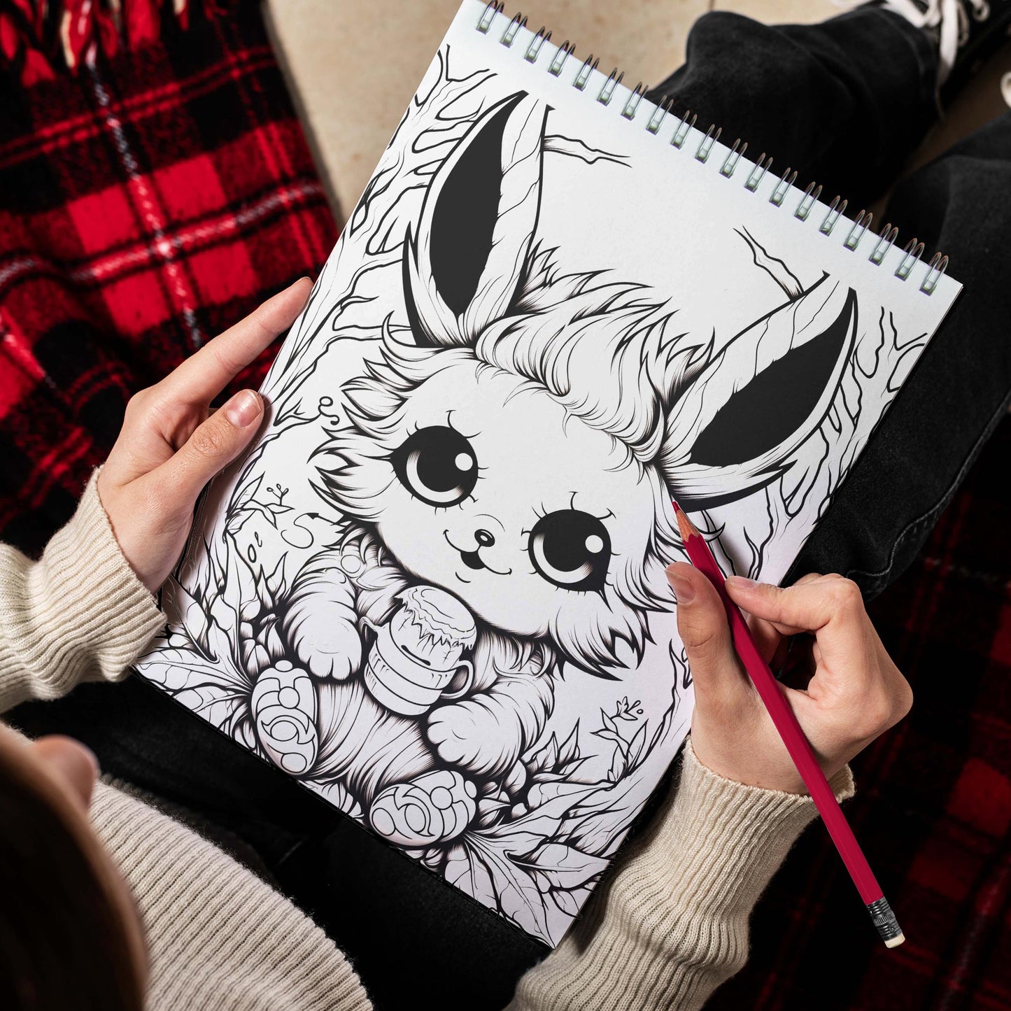 Creepy Kawaii Creature Spiral Bound Coloring Book, Dive into the Delightful Darkness: 30 Enchanting Creepy Kawaii Creature Coloring Pages for Gothic Art Lovers