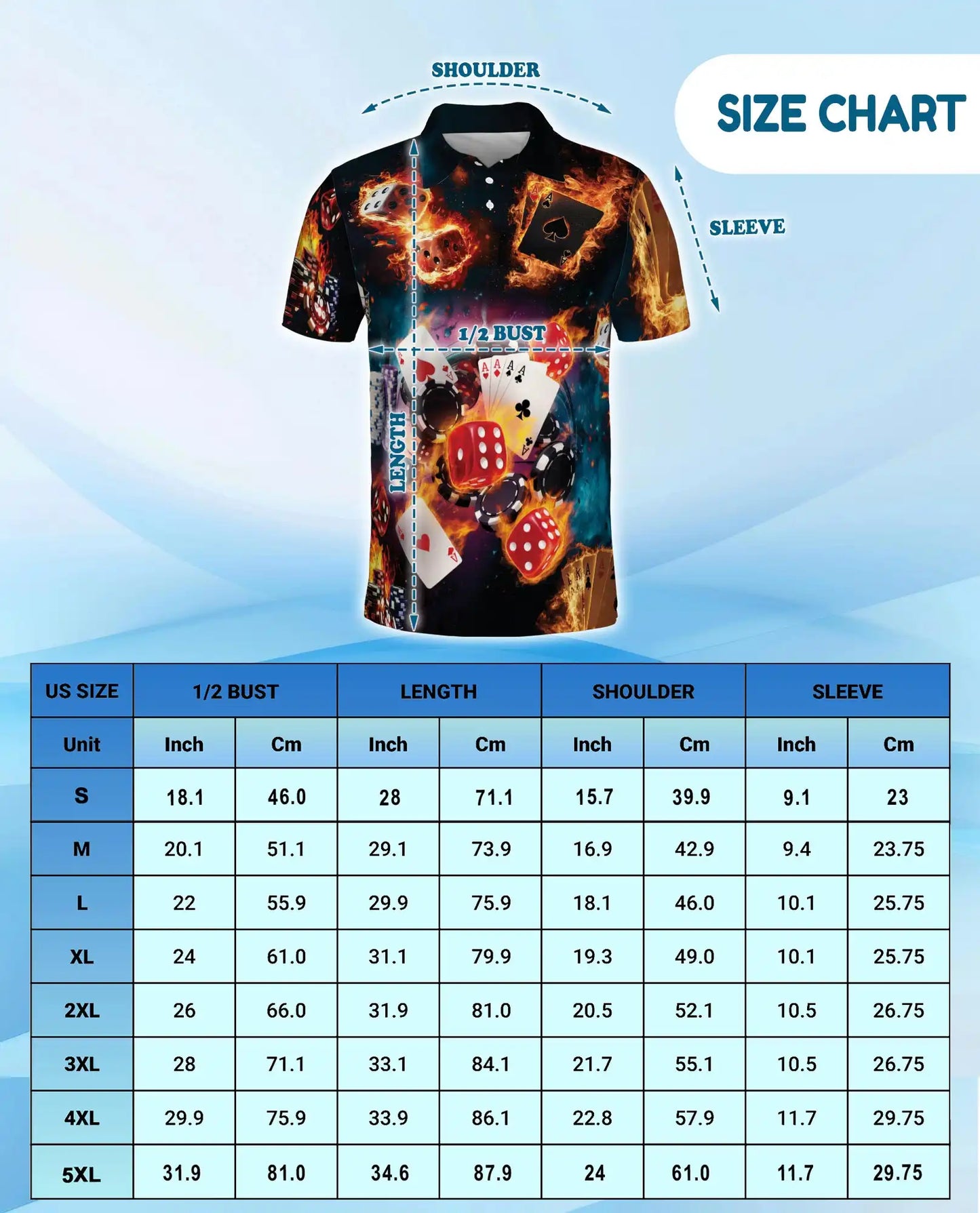 Casino Poker Polo Shirt - Lucky Cards & Dice Style | Netecom
