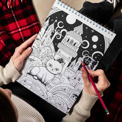 Enchanted Night Spiral Bound Coloring Book, Delve into 30 Mysterious Coloring Pages, Revealing the Secrets of the Enchanted Night in Intricate Details