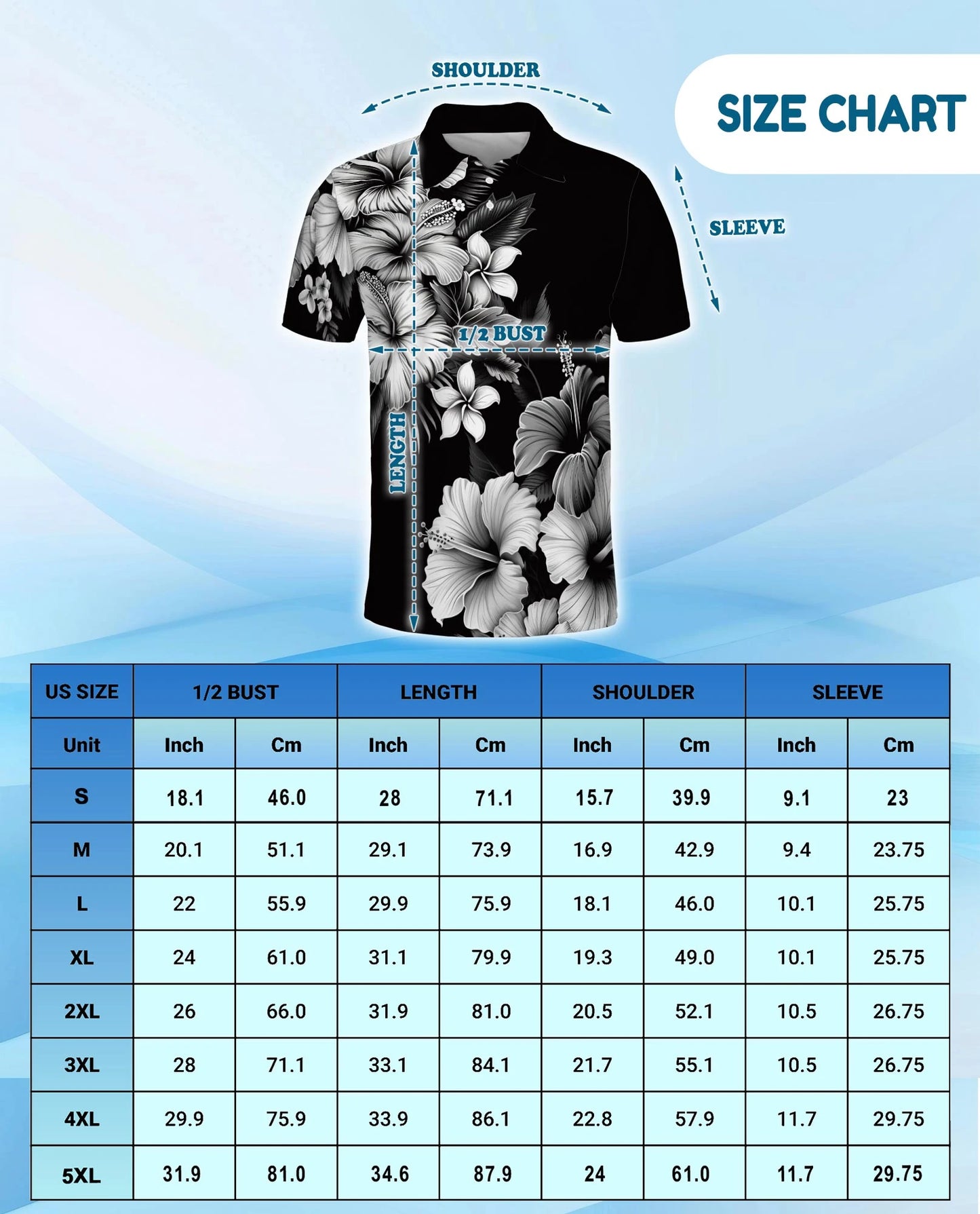 Black White Hibiscus Polynesian Polo Shirt for Men – Tribal Island Style | Netecom