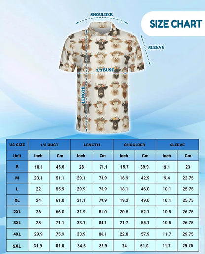 Floral Cow Polo Shirt for Men – Farmhouse Animal Style | Netecom
