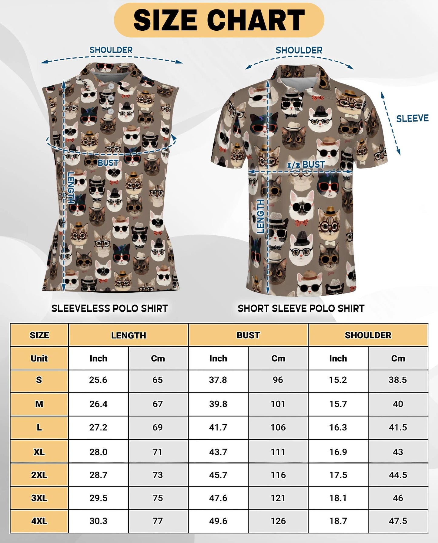 Fashion Cats Sleeveless Polo Shirt for Women – Stylish Cat Lover Style | Netecom