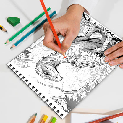 Dinosaur Spiral Bound Coloring Book, Prehistoric Dinosaurs for a Jurassic Art Adventure, Great for Dino Lovers and Aspiring Paleontologists