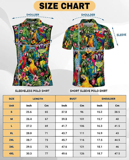 Funny Parrot Tropical Sleeveless Polo Shirt for Women | Netecom