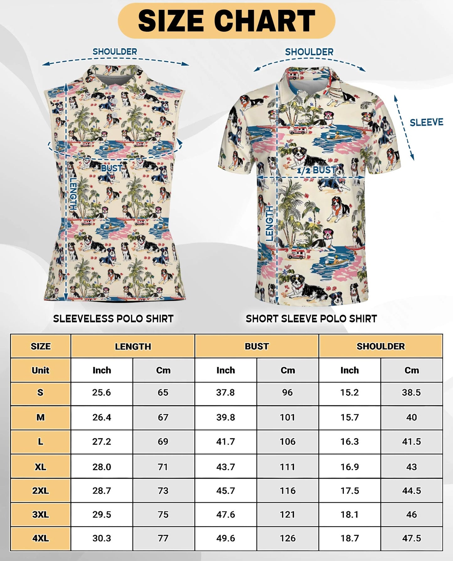 Australian Shepherd Summer Beach Sleeveless Polo Shirt for Women | Netecom