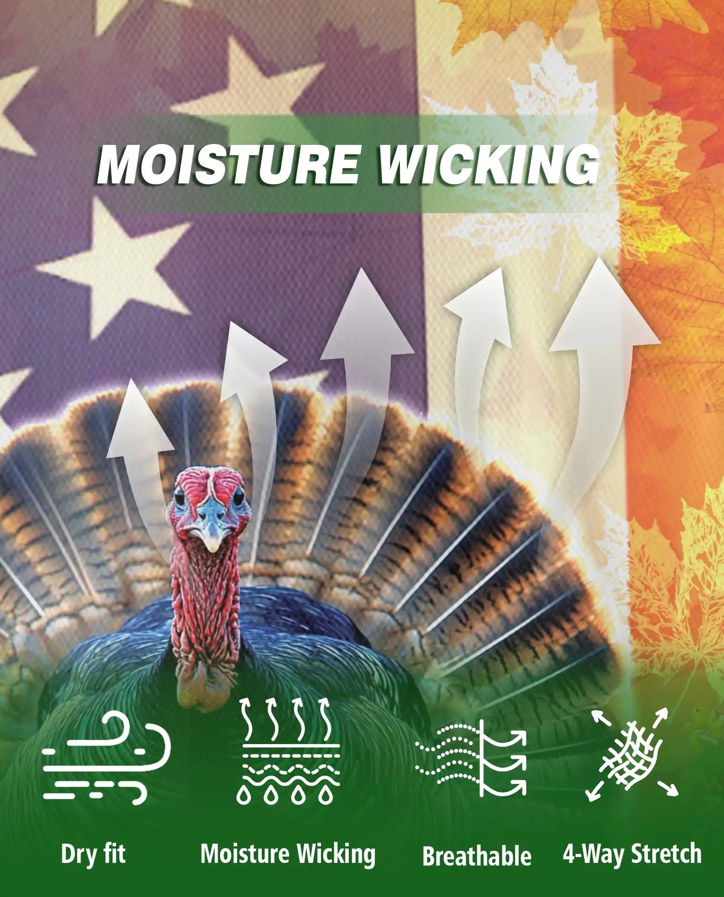 Patriotic Thanksgiving Turkey Polo Shirt for Men | Netecom