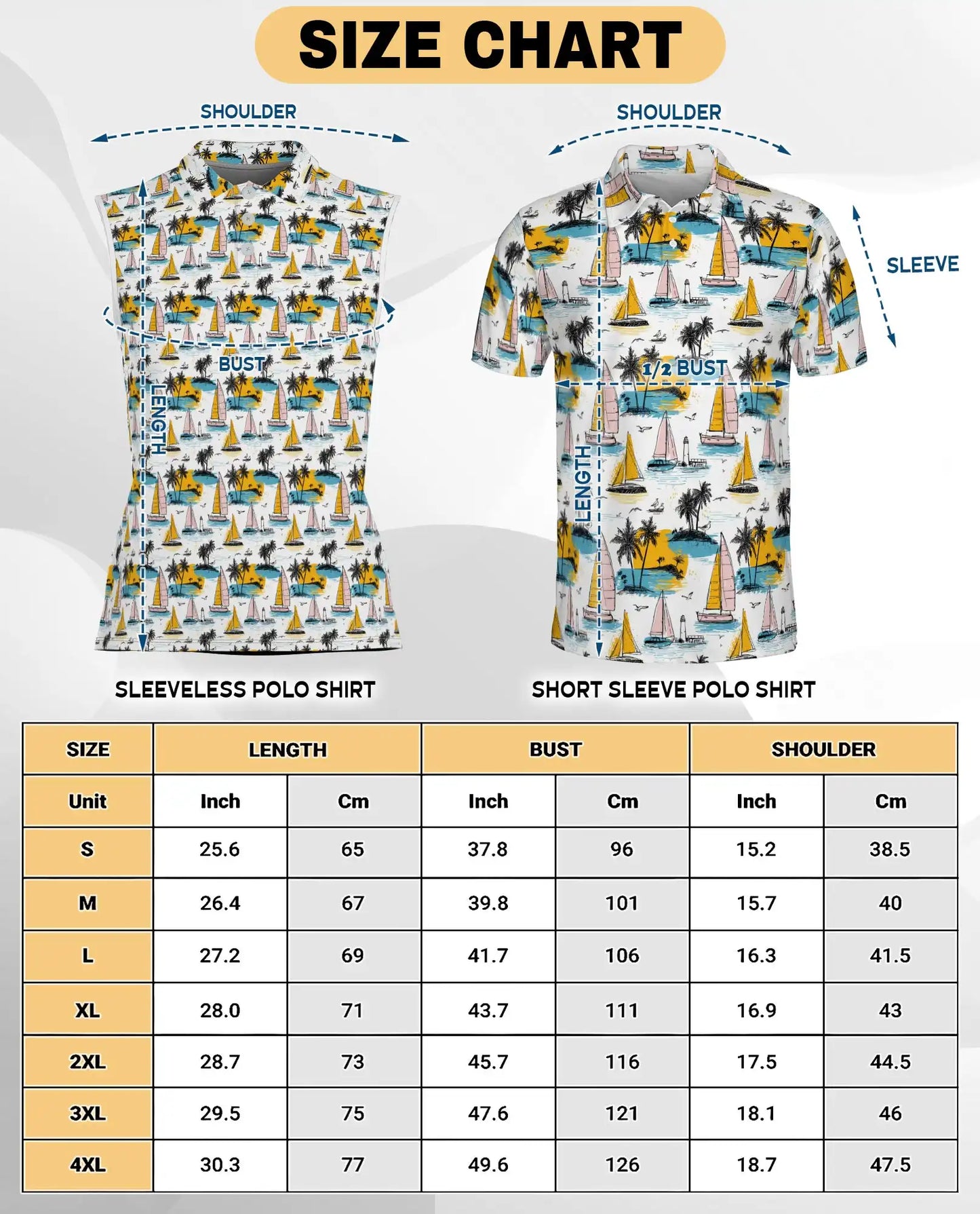 Tropical Sailboat And Palm Tree Pattern Sleeveless Polo Shirt for Women | Netecom