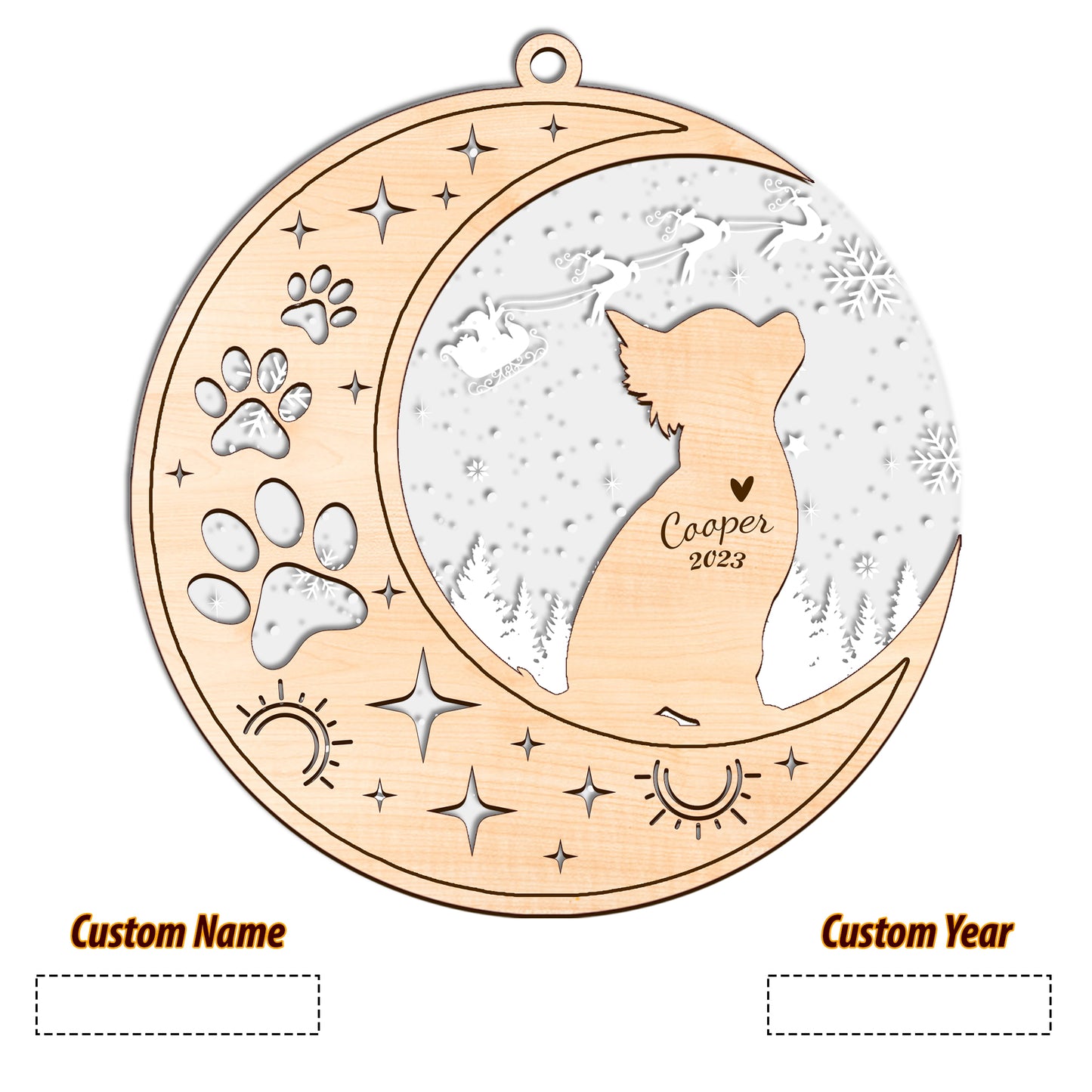 Netecom Chihuahua Memorial Suncatcher, Personalized with Date Name Dog Suncatcher, Pet Loss Sun Catchers Indoor Window, Bereavement Gift Dog Memorial Ornament Loss of Pet Sympathy Giftss