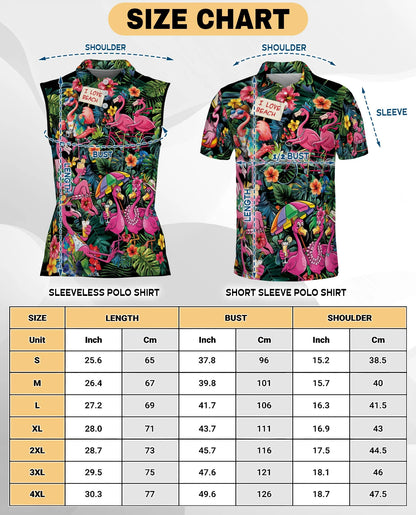 Aloha Flamingo 3D Tropical Sleeveless Polo Shirt for Women | Netecom