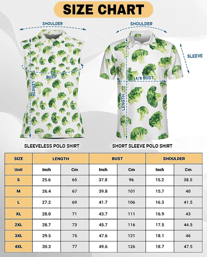 Broccoli Pattern Sleeveless Polo Shirt for Women | Netecom