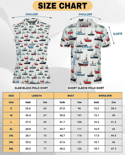 Fishing Boat Sleeveless Polo Shirt for Women | Netecom