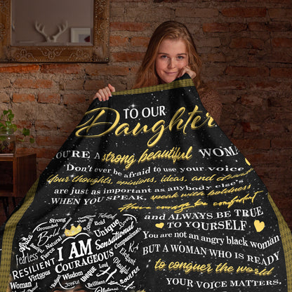 Netecom Personalized To My Daughter Blanket from Dad & Mom, Sunflower Throw Blanket for Couch, Bed or Sofa, Ultra Soft Warm, Birthday Gifts for Daughter, Present for Christmas, Graduation