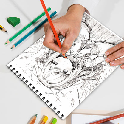 Anime Fairies Spiral Bound Coloring Book, Enchanting Anime Fairies for a Magical and Artistic Escape, Perfect for Fans of Fantasy and Whimsical Art