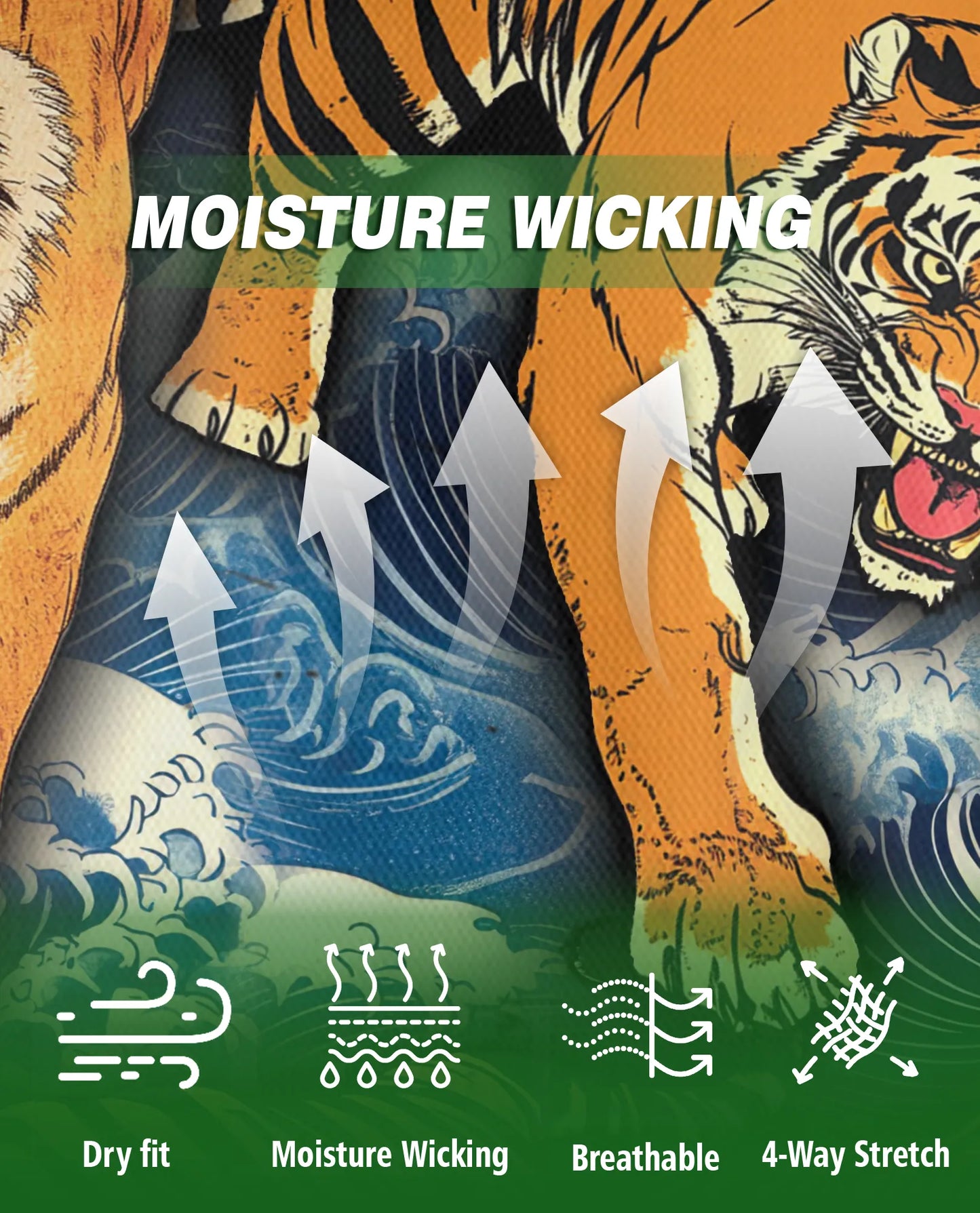 Tiger Wave 3D Polo Shirt for Men – Japanese Ocean Animal Style | Netecom